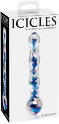 Pipedream - Icicles Dildo sticlă, Pipedream Icicles, albastru/alb Dildo