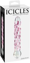 Pipedream - Icicles Dildo din sticla, Pipedream Icicles, model No. 7, transparent/roz Dildo