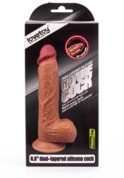 Lovetoy Dildo Lovetoy, 8.5'', maro, dublu stratificat din silicon Dildo