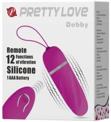 Pretty Love Ou cu telecomandă, Pretty Love Debby, 12 funcții, roz