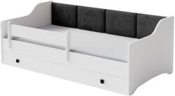 Kobi Egyszemélyes ágy Erik 160x80 Fehér - fekete panel
