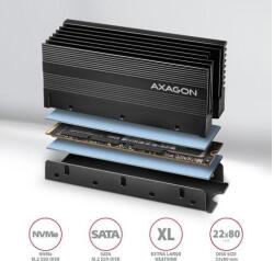 AXAGON SSD hűtő Axagon CLR-M2XL M. 2 NVMe, 36mm magasság , fekete (CLR-M2XL)