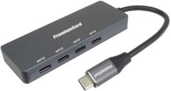 PremiumCord Hub PREMIUMCORD USB-C la 4x USB 3.2 Type-C, 5G SuperSpeed, aluminiu (ku31hub10)