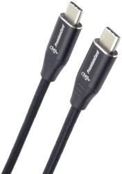 PremiumCord Cablu PREMIUMCORD USB-C M/M, 240 W 480 Mbps împletitură din bumbac negru, 0, 5 m (ku31cv05)