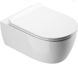 Excellent Doto vas wc cu capac soft-close agăţat fără margine cu spălare turbionară alb lucios CEEX. 1403.545. WH (CEEX1403545WH)