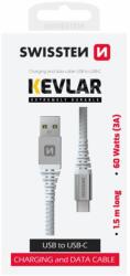 SWISSTEN Cablu De Date Elvetian Kevlar Usb / Usb-c 1, 5 M Alb (71541011)