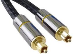 PremiumCord Cablu audio optic PremiumCord Toslink, OD: 7mm, design auriu-metal + nailon 3m (kjtos7-3)