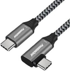 PremiumCord Cablu îndoit PremiumCord USB-C ( USB 3.2 GEN 2x2, 5A, 100W, 20Gbit/s ) Capace conector din aluminiu de 2 m, împletitură de bumbac (ku31cu2)