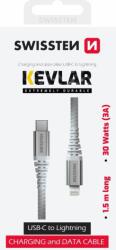 SWISSTEN Cablu De Date Elvetian Kevlar Usb-c / Lightning 1, 5 M Alb (71541013)