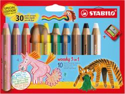 STABILO woody 3in1 Anniversary Edition - hegyezővel, 10 db