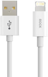 ROCK Kábel Simple Sorozat - USB to Lightning - 2, 4A 2 méter fehér