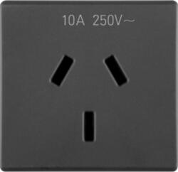 Gewiss AUSTRALIAN STANDARD Priza 250V ac - 2P+E 10A - FLAT PLUG - 2 MODULES - SYSTEM BLACK (GW21357)
