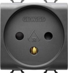 Gewiss ISRAELI STANDARD Priza 250V ac - 2P+E 16A - 2 MODULES - BLACK - CHORUS (GW12281)