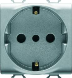 Gewiss ITALIAN/GERMAN STANDARD Priza 250V ac - 2P+E 16A - P30 - 2 MODULES - TITANIUM - CHORUS (GW14205)