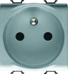 Gewiss FRENCH STANDARD Priza 250V ac - FRONT TIGHTENING TERMINALS - 2P+E 16A - 2 MODULES - TITANIUM - CHORUS (GW14248)