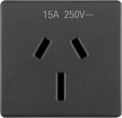 Gewiss AUSTRALIAN STANDARD Priza 250V ac - 2P+E 15A - FLAT PLUG - 2 MODULES - SYSTEM BLACK (GW21356)