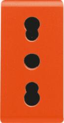 Gewiss ITALIAN STANDARD Priza 250V ac - FOR DEDICATED LINES - 2P+E 16A DUAL AMPERAGE - P17-11 - 1 MODULE - ORANGE - SYSTEM (GW20286)