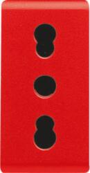 Gewiss ITALIAN STANDARD Priza 250V ac - FOR DEDICATED LINES - 2P+E 16A DUAL AMPERAGE - P11-P17 - 1 MODULE - RED - SYSTEM (GW20295)