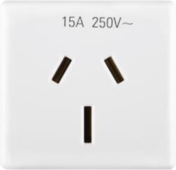 Gewiss AUSTRALIAN STANDARD Priza 250V ac - 2P+E 15A - FLAT PLUG - 2 MODULES - SYSTEM WHITE (GW20356)