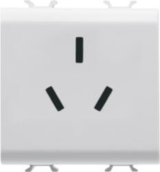 Gewiss CHINESE STANDARD Priza 250V ac - 2P+E 10A - 2 MODULE - WHITE - CHORUS (GW10391)