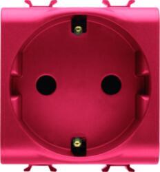 Gewiss GERMAN STANDARD Priza 250V ac - QUICK WIRING TERMINALS - FOR DEDICATED LINES - 2P+E 16A - 2 MODULES - RED - CHORUS (GW10251F)