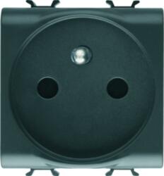 Gewiss FRENCH STANDARD Priza 250V ac - FRONT TIGHTENING TERMINALS - 2P+E 16A - 2 MODULES - BLACK - CHORUS (GW12248)
