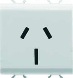 Gewiss AUSTRALIAN STANDARD Priza 250V ac - 2P+E 15A - 2 MODULES - WHITE - CHORUS (GW10307)