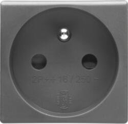 Gewiss FRENCH STANDARD Priza 250V ac - 2P+E 16A - 2 MODULES - SYSTEM BLACK (GW21207)