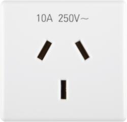 Gewiss AUSTRALIAN STANDARD Priza 250V ac - 2P+E 10A - FLAT PLUG - 2 MODULES - SYSTEM WHITE (GW20357)