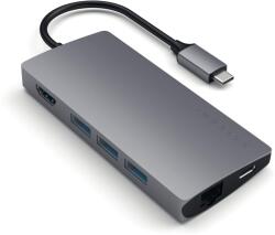Satechi Alumínium C-Típusú Multi-Port Adapter (HDMI 4K, 3x USB 3.0, MicroSD, Ethernet V2) - Fémes Szürke - studioeszkozok