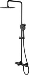 Cersanit Virgo kád és zuhany szett fal termosztáttal trópusi zuhany opcióval fekete S951-863 (S951863)
