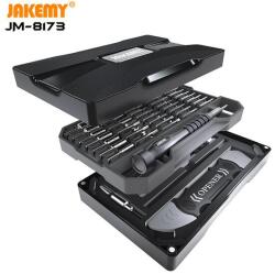 JAKEMY JM-8173 precíziós csavarhúzó készlet (69db), lépcsős dobozban, laptop, tablet, telefon szereléshez (finommechanikai elektronikai műszerész szerszámkészlet) (JM-8173)