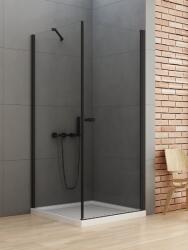 NEW TRENDY New Soleo Black zuhanykabin 100x80 cm négyszögletes fekete matt/átlátszó üveg D-0230A/D-0116B