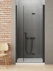 NEW TRENDY New Soleo Black zuhanyajtók 80 cm összecsukható fekete matt/átlátszó üveg D-0222A (D0222A)