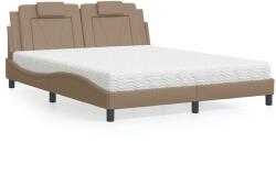 vidaXL cappuccino színű műbőr ágy matraccal 160 x 200 cm (3208807)