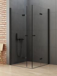 NEW TRENDY New Soleo Black zuhanykabin 80x70 cm négyszögletes fekete matt/átlátszó üveg D-0234A/D-0237A (D0234A/D0237A)