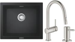 GROHE Készlet konyhai csaptelep Grohe Minta 32321DC2, gránit mosogató Grohe K700 31654AP0, 40535DC0