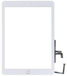  Apple iPad 9.7 2017 (iPad 5. gen) érintőpanel, érintőképernyő ragasztóval és arany színű ujjlenyomat flex kábellel, fehér (utángyártott)