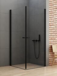 NEW TRENDY New Soleo Black zuhanykabin 100x80 cm négyszögletes fekete matt/átlátszó üveg D-0230A/D-0232A