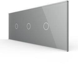 LIVOLO Intrerupator Simplu + Simplu + Simplu cu Touch LIVOLO cu Rama Din Sticla, Standard Italian, 6M - culoare gri