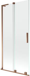 Mexen Velar L, 2 szárnyas eltolható kádparaván 90 x 150 cm, 8mm átlátszó üveg, rózsaszín arany, 896-090-003-01-60 (896-090-003-01-60)