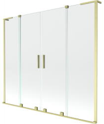 Mexen Velar L Duo, 2 szárnyas eltolható kádparaván 180 x 150 cm, 8mm átlátszó üveg, arany matt, 896-180-003-02-55 (896-180-003-02-55)