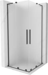 Mexen Velar L Duo, zuhanykabin tolóajtóval 100 x 100 cm, 8 mm-es mattüveg, polírozott grafit, 871-100-100-02-33-66 (871-100-100-02-33-66)