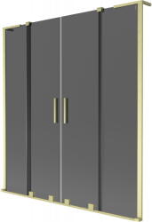 Mexen Velar L Duo, 2 szárnyas eltolható kádparaván 150 x 150 cm, 8mm szürke üveg, arany matt, 896-150-003-42-55 (896-150-003-42-55)
