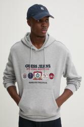 Guess Jeans felső szürke, férfi, nyomott mintás, kapucnis, M4BQ32 K9V31 - szürke S
