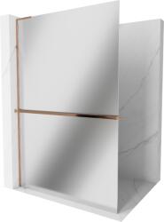 Mexen Kioto+ L, Walk-In zuhanyparaván polccal és akasztóval 120 x 200 cm, 8 mm-es üvegtükör mintával, rózsa arany profillal, 800-120-123-60-50 (800-120-123-60-50)