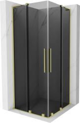 Mexen Velar L Duo, zuhanykabin tolóajtóval 100 x 100 cm, 8mm szürke üveg, arany matt, 871-100-100-02-43-55 (871-100-100-02-43-55)