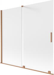 Mexen Velar, 2 szárnyas eltolható kádparaván 170 x 150 cm, 8 mm-es mattüveg, rézmatt, 896-170-000-31-65 (896-170-000-31-65)