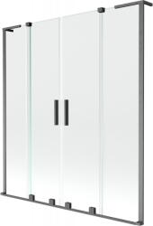Mexen Velar L Duo, 2 szárnyas eltolható kádparaván 150 x 150 cm, 8mm átlátszó üveg, polírozott grafit, 896-150-003-02-66 (896-150-003-02-66)
