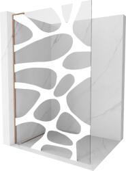 Mexen Kioto L, Walk-In zuhany paraván 90 x 200 cm, 8 mm átlátszó üveg fehér mintás, rózsaszín arany profil, 800-090-103-60-97 (800-090-103-60-97)